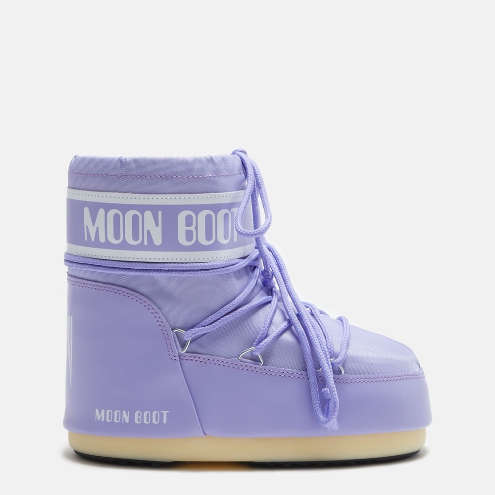 Moon Boot ICON Low Lavender Nylon Boots US 7/8.5 EU 39/41 NEW!